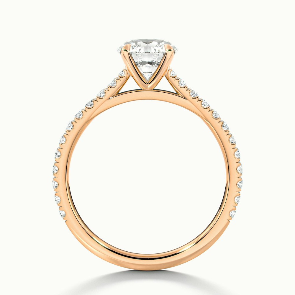 Zola 2 Carat Round Solitaire Scallop Lab Grown Engagement Ring in 10k Rose Gold