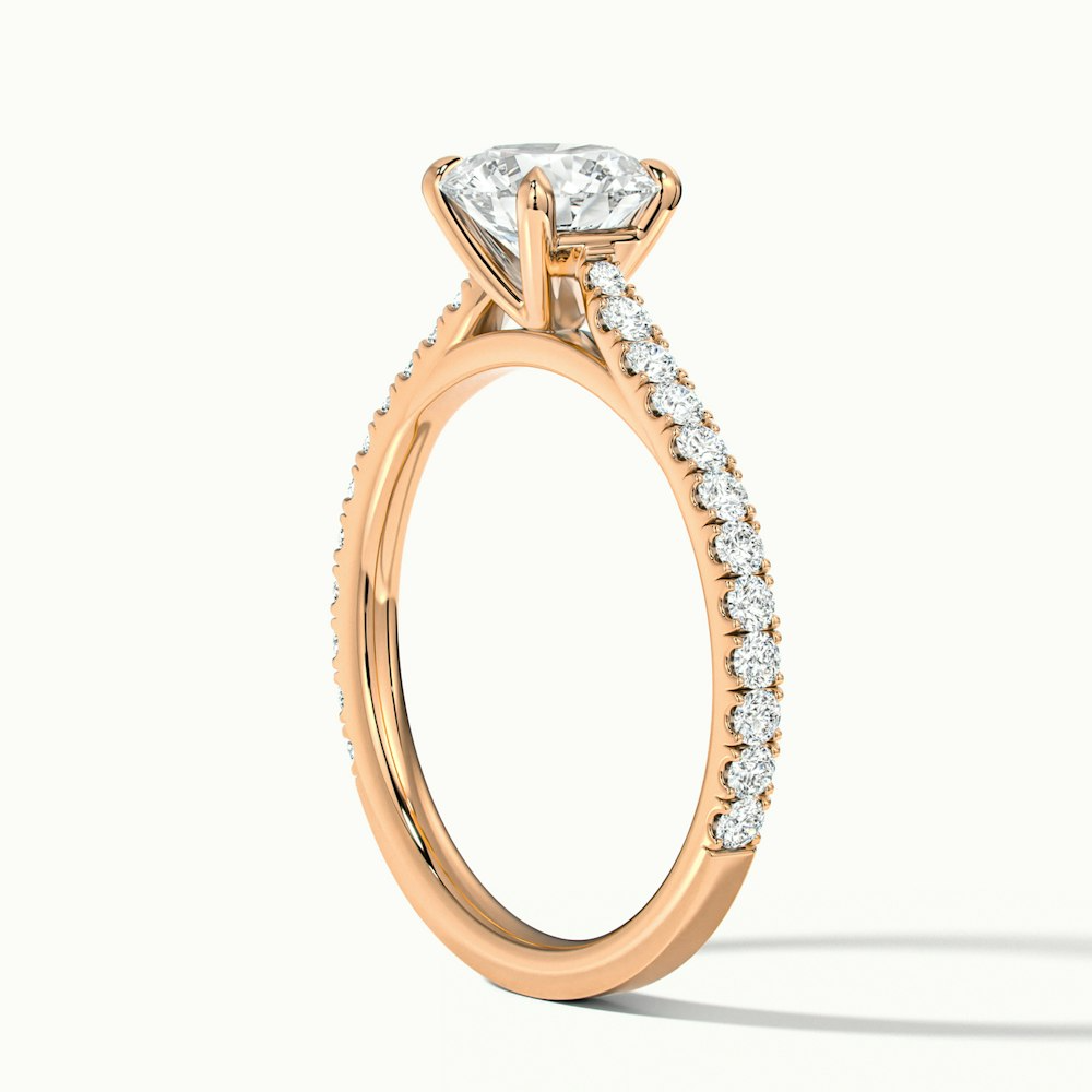 Zola 3.5 Carat Round Solitaire Scallop Lab Grown Engagement Ring in 10k Rose Gold