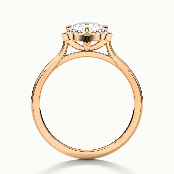 Nyla 1 Carat Round Halo Lab Grown Engagement Ring in 18k Rose Gold