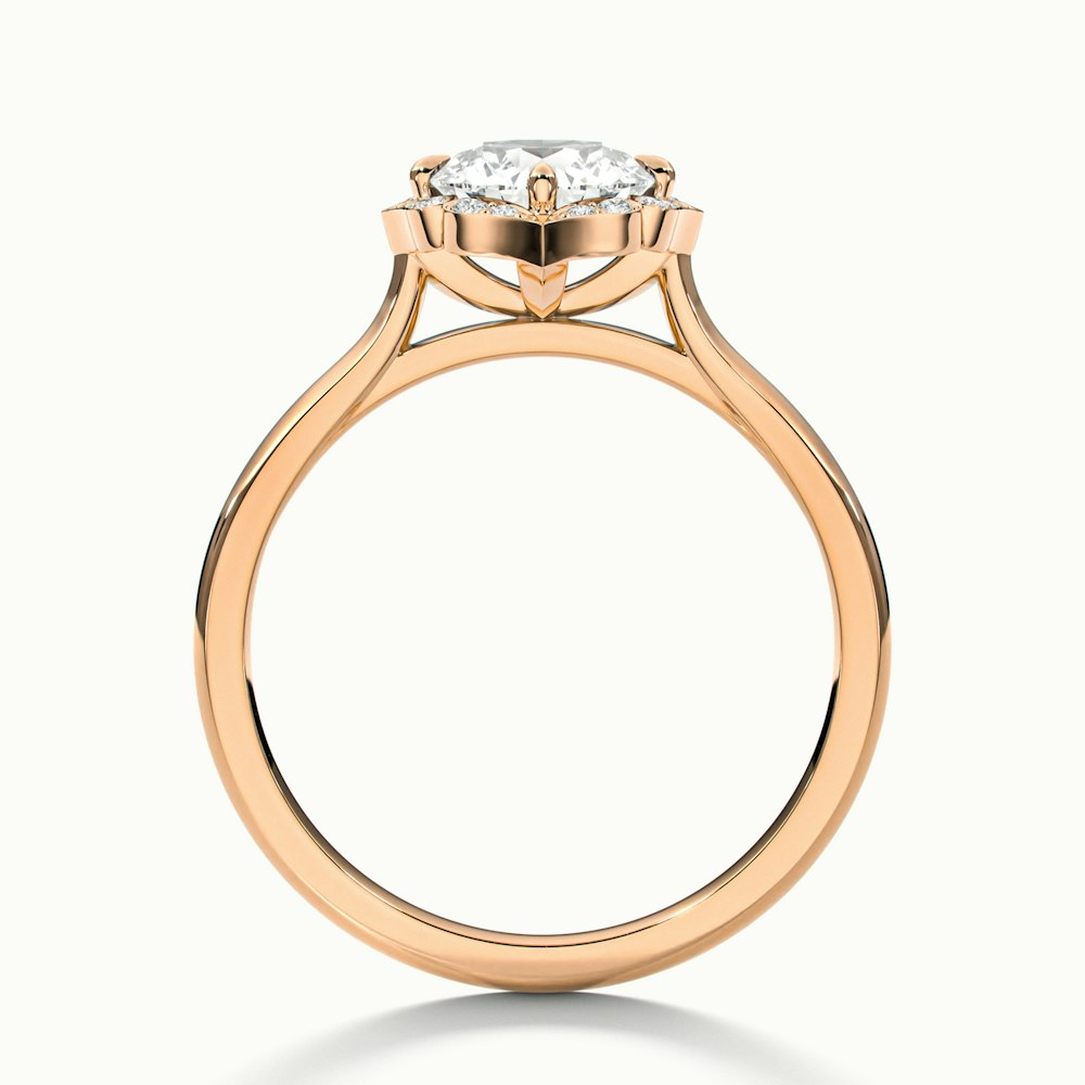 Ruby 5.5 Carat Round Halo Moissanite Diamond Ring in 14k Rose Gold