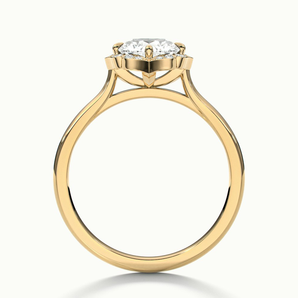 Nyla 2.5 Carat Round Halo Lab Grown Engagement Ring in 18k Yellow Gold
