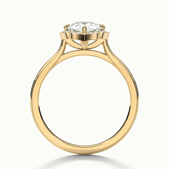 Ruby 4.5 Carat Round Halo Moissanite Diamond Ring in 18k Yellow Gold