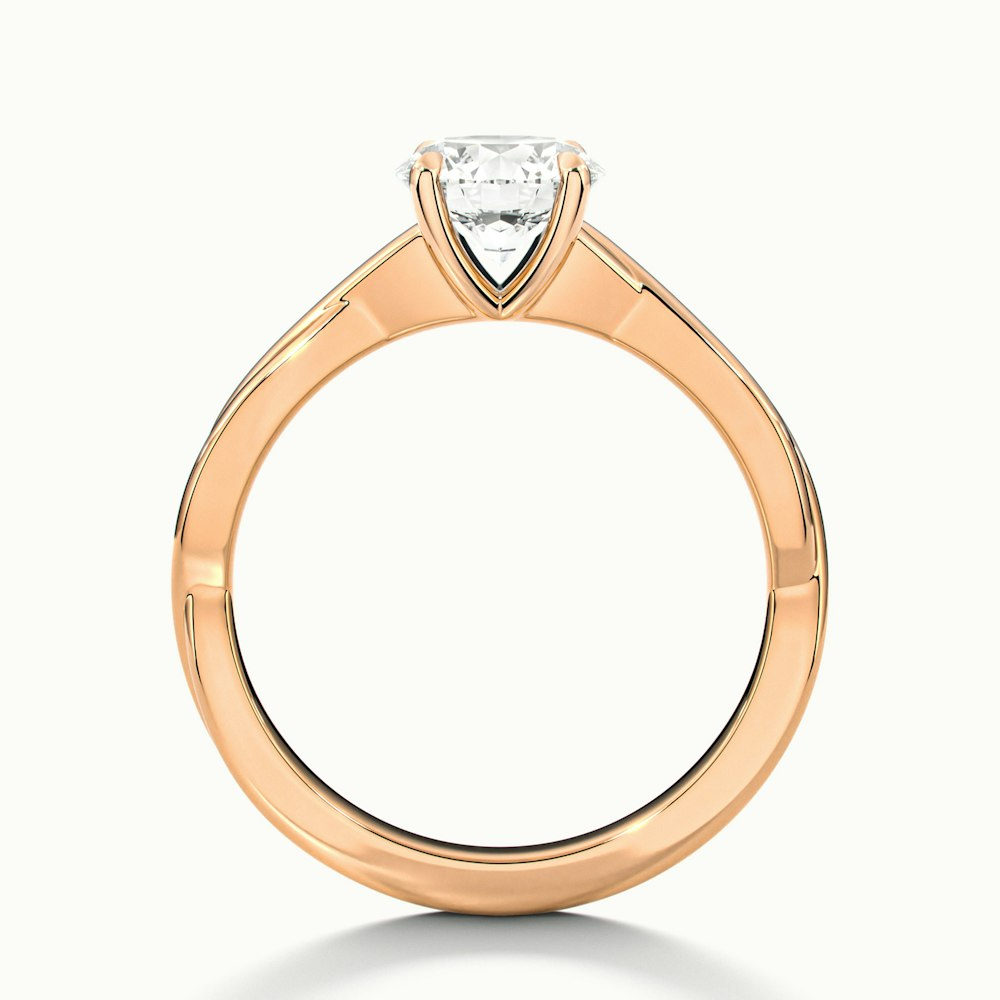 Lucy 2 Carat Round Solitaire Moissanite Diamond Ring in 10k Rose Gold
