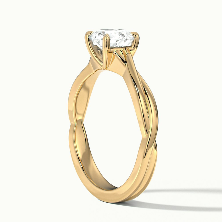 Zoya 3 Carat Round Solitaire Lab Grown Engagement Ring in 10k Yellow Gold