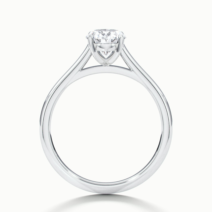 Rose 2 Carat Oval Solitaire Lab Grown Engagement Ring in 10k White Gold