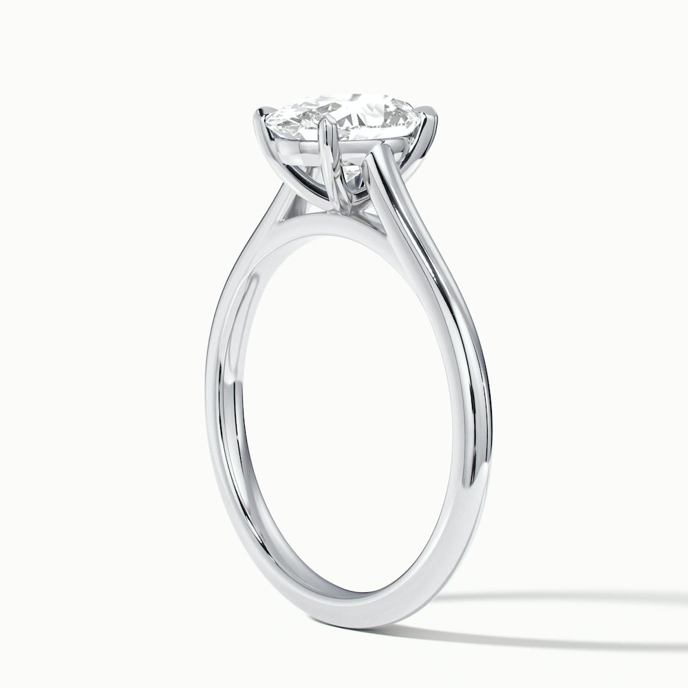 Rose 1 Carat Oval Solitaire Lab Grown Engagement Ring in 10k White Gold