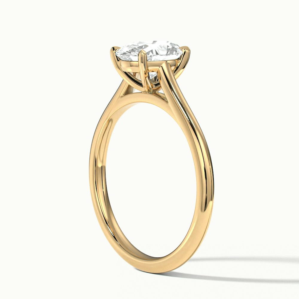 Love 1.5 Carat Oval Solitaire Moissanite Diamond Ring in 10k Yellow Gold