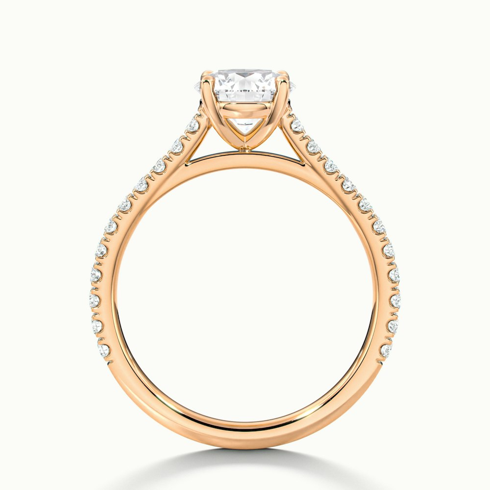 Riva 2 Carat Round Solitaire Scallop Lab Grown Engagement Ring in 14k Rose Gold