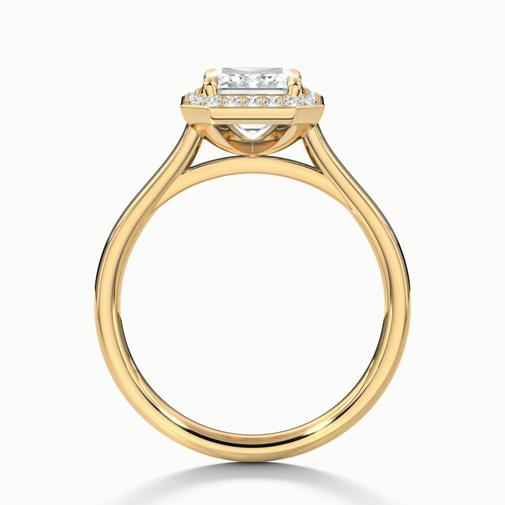 Ila 2 Carat Emerald Cut Halo Lab Grown Engagement Ring in 10k Yellow Gold