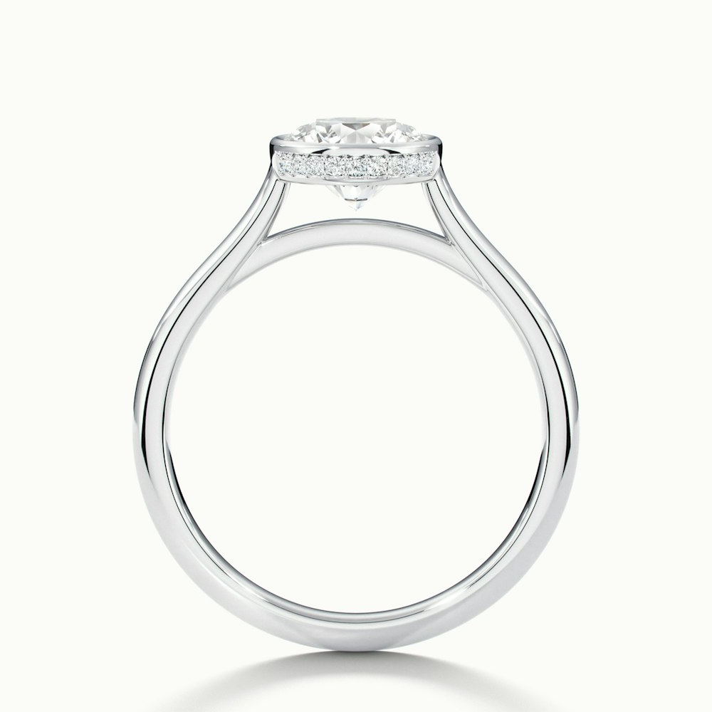 Anya 1 Carat Round Solitaire Lab Grown Engagement Ring Hidden Halo in 10k White Gold