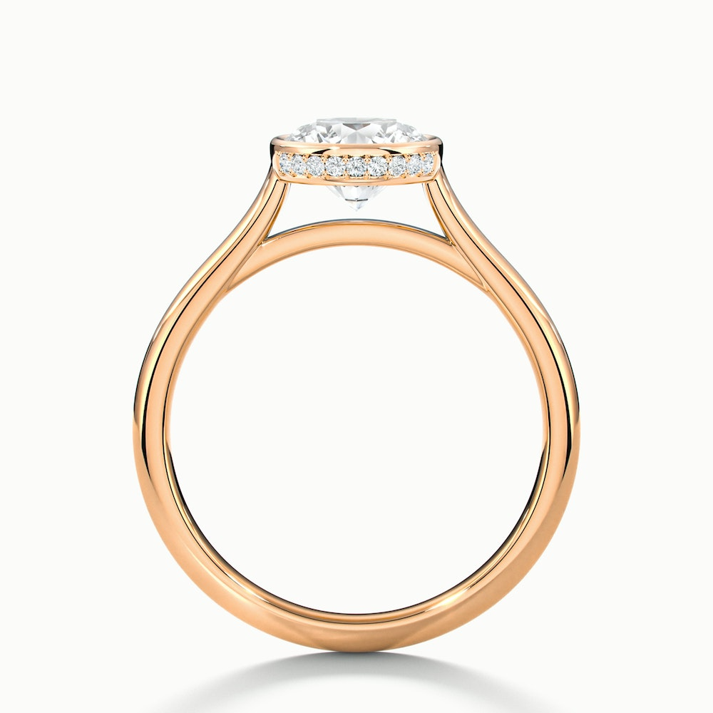 Anya 3 Carat Round Solitaire Lab Grown Engagement Ring Hidden Halo in 18k Rose Gold