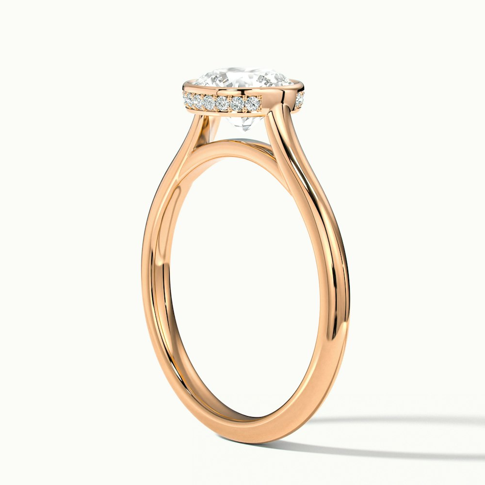 Anya 3 Carat Round Solitaire Lab Grown Engagement Ring Hidden Halo in 18k Rose Gold