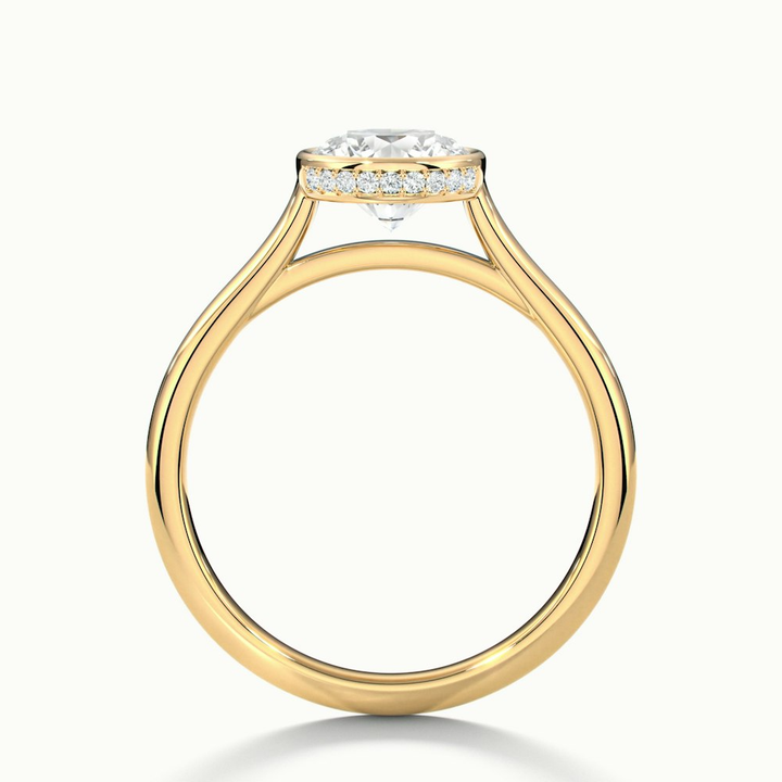 Anya 2.5 Carat Round Solitaire Lab Grown Engagement Ring Hidden Halo in 10k Yellow Gold