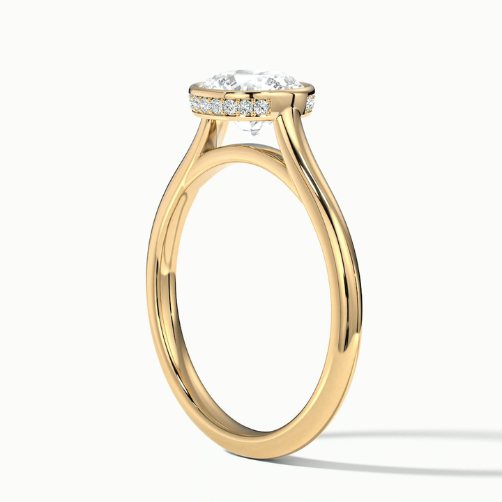 Angel 3 Carat Round Bezel Set Moissanite Diamond Ring in 10k Yellow Gold
