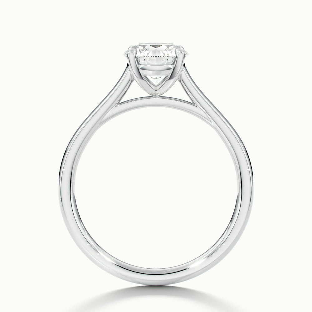 Lena 1 Carat Round Cut Solitaire Lab Grown Engagement Ring in 10k White Gold