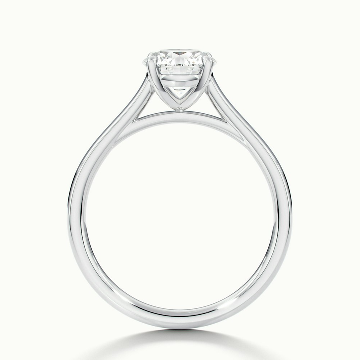 Anaya 5 Carat Round Cut Solitaire Moissanite Diamond Ring in 18k White Gold