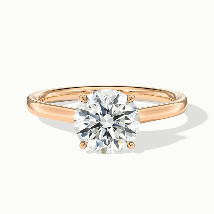 Anaya 2 Carat Round Cut Solitaire Moissanite Diamond Ring in 10k Rose Gold