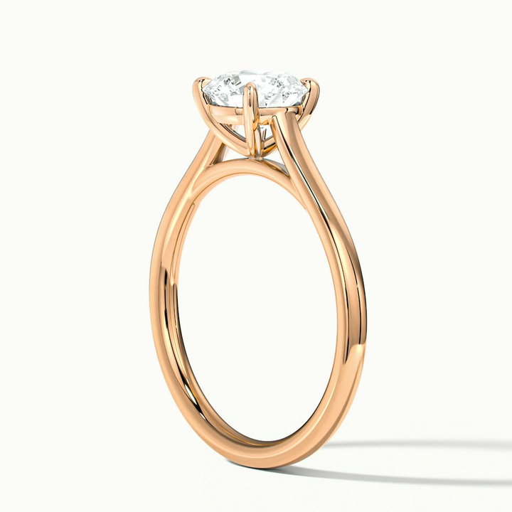 Anaya 3.5 Carat Round Cut Solitaire Moissanite Diamond Ring in 10k Rose Gold