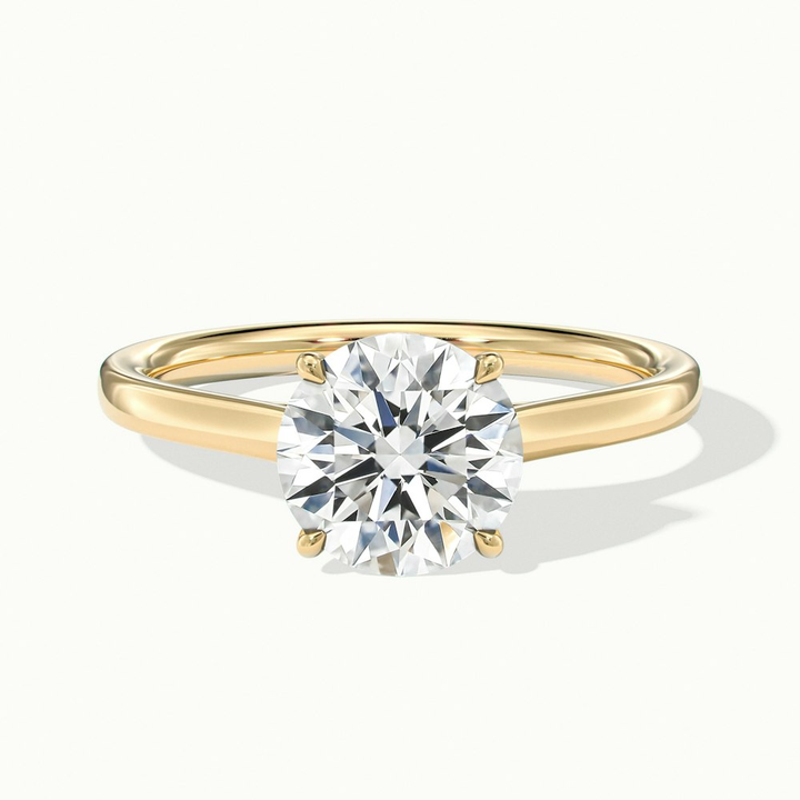 Anaya 1 Carat Round Cut Solitaire Moissanite Diamond Ring in 10k Yellow Gold