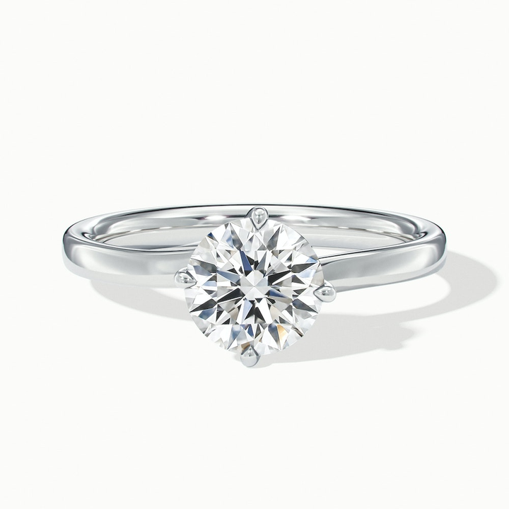 Alia 5 Carat Round Solitaire Lab Grown Engagement Ring in 18k White Gold
