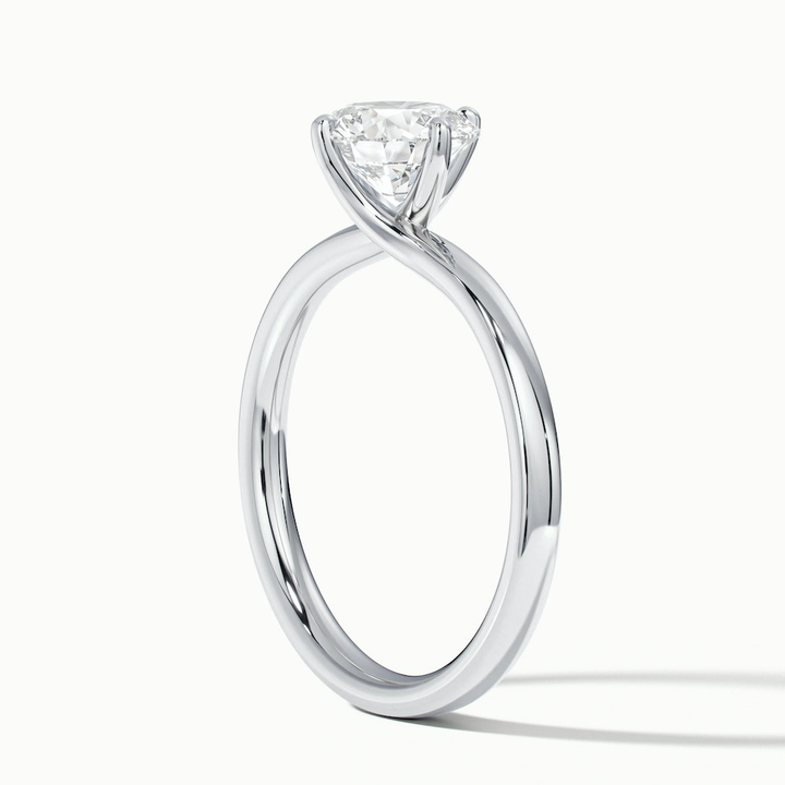 Daisy 4 Carat Round Solitaire Moissanite Diamond Ring in 10k White Gold
