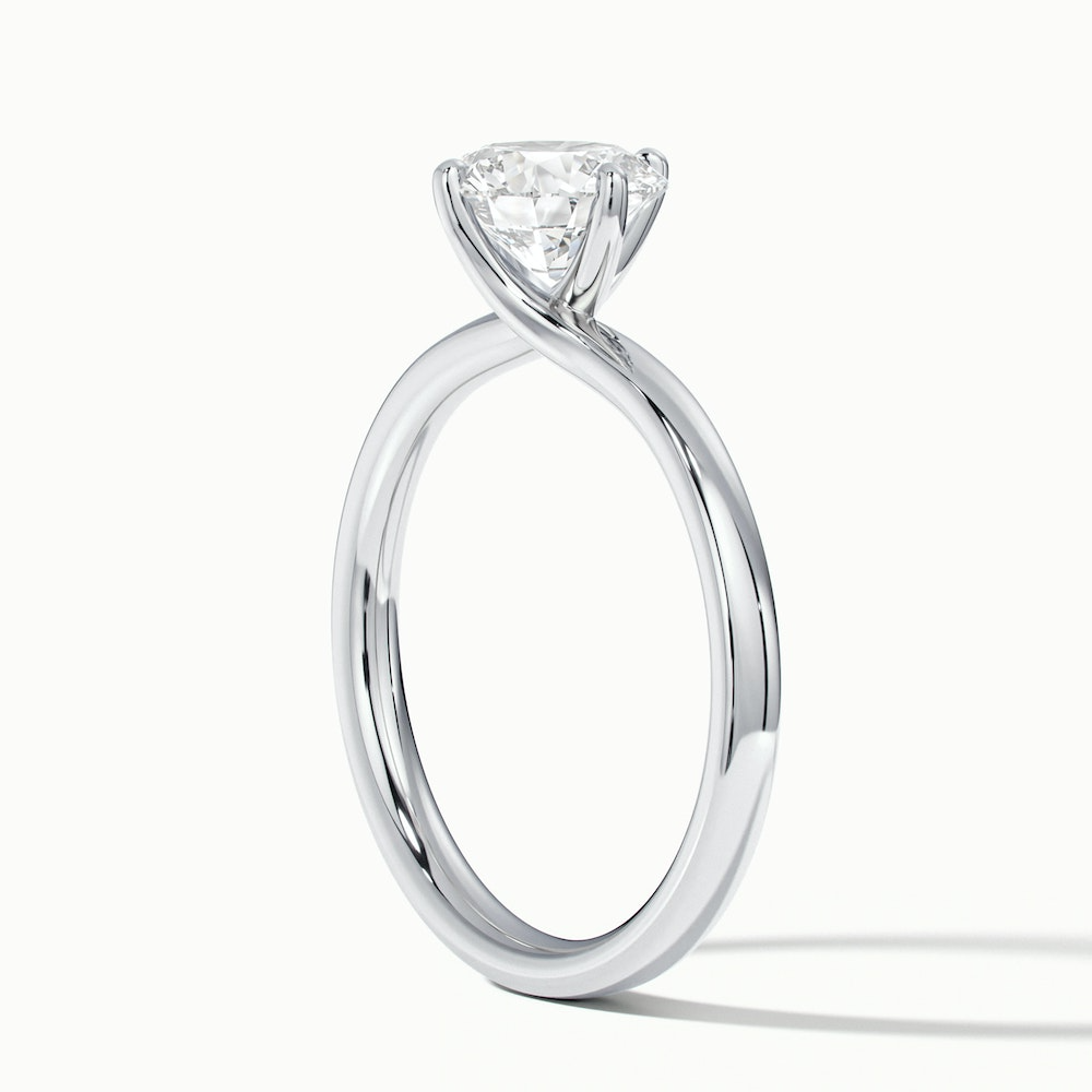 Alia 2 Carat Round Solitaire Lab Grown Engagement Ring in 18k White Gold