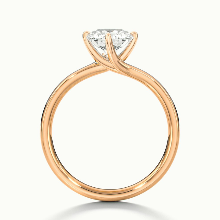 Alia 2 Carat Round Solitaire Lab Grown Engagement Ring in 10k Rose Gold