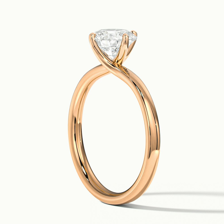 Daisy 2 Carat Round Solitaire Moissanite Diamond Ring in 10k Rose Gold