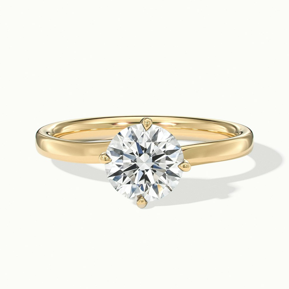 Alia 2 Carat Round Solitaire Lab Grown Engagement Ring in 10k Yellow Gold