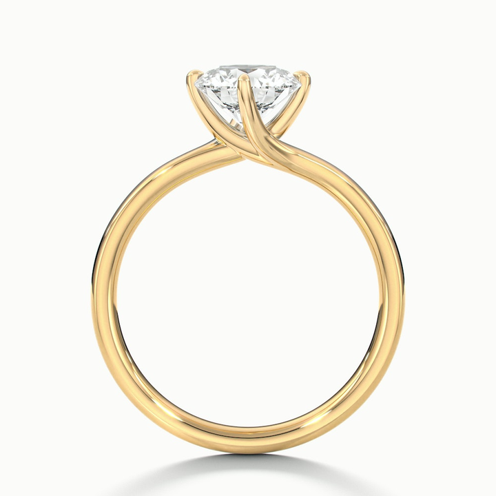 Daisy 2 Carat Round Solitaire Moissanite Diamond Ring in 14k Yellow Gold