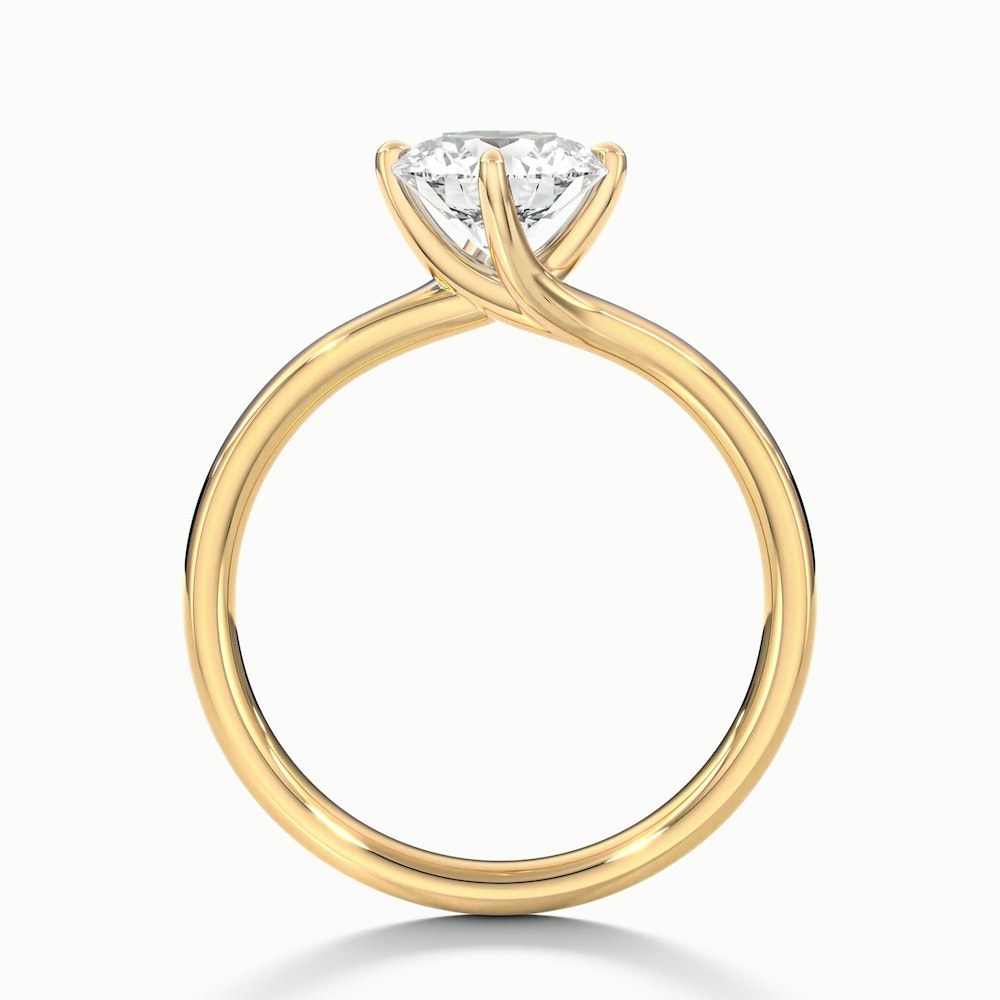 Daisy 3 Carat Round Solitaire Moissanite Diamond Ring in 10k Yellow Gold