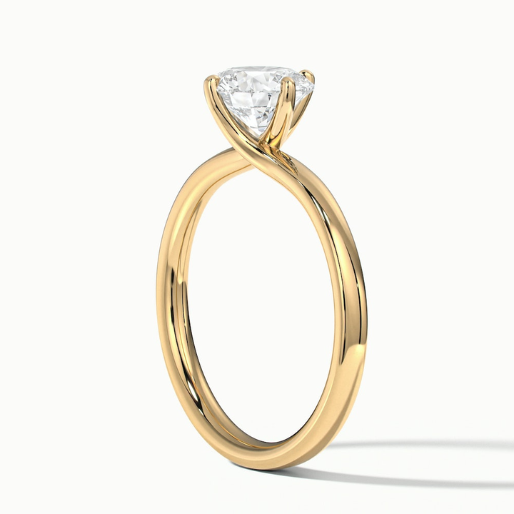 Alia 3 Carat Round Solitaire Lab Grown Engagement Ring in 10k Yellow Gold