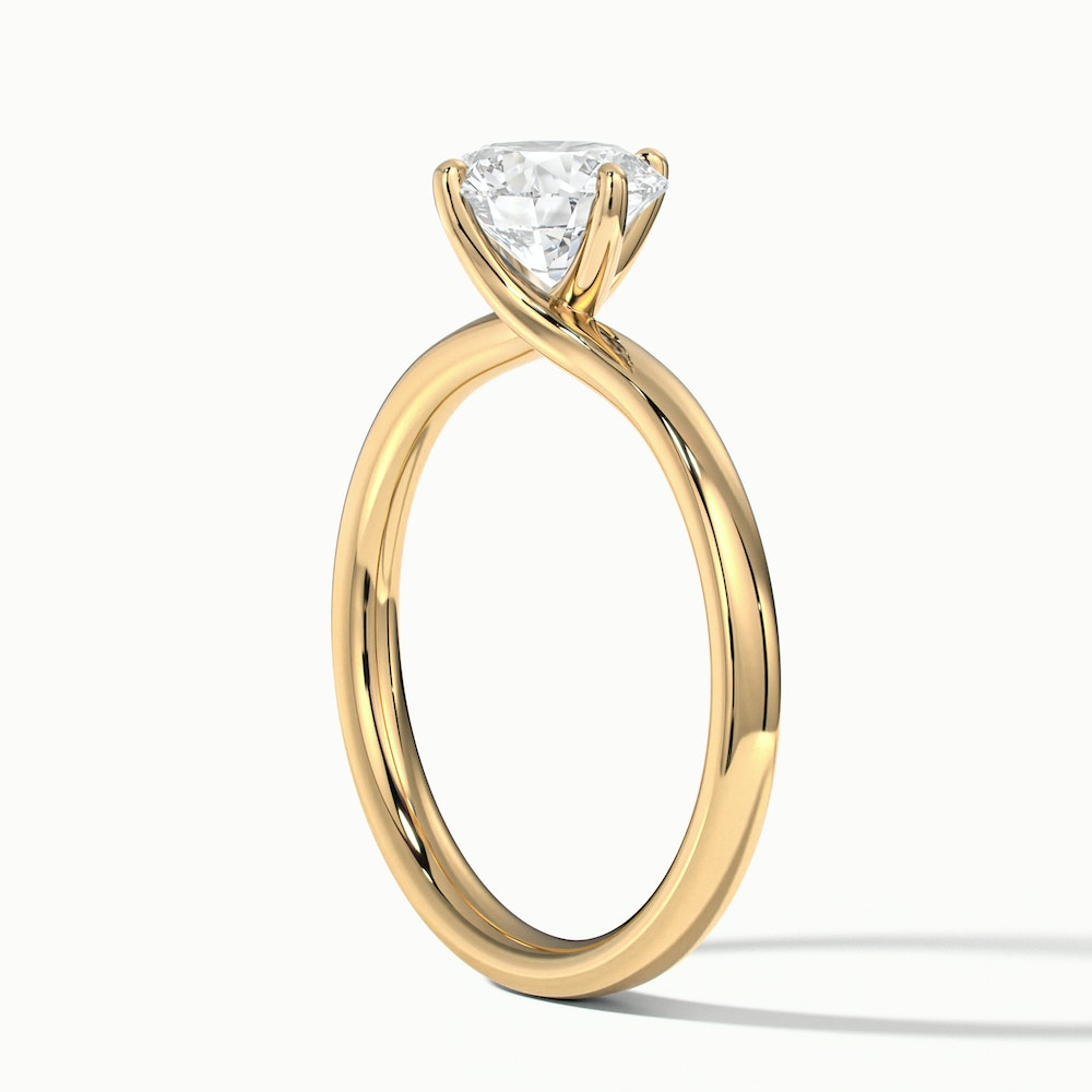 Alia 1 Carat Round Solitaire Lab Grown Engagement Ring in 10k Yellow Gold