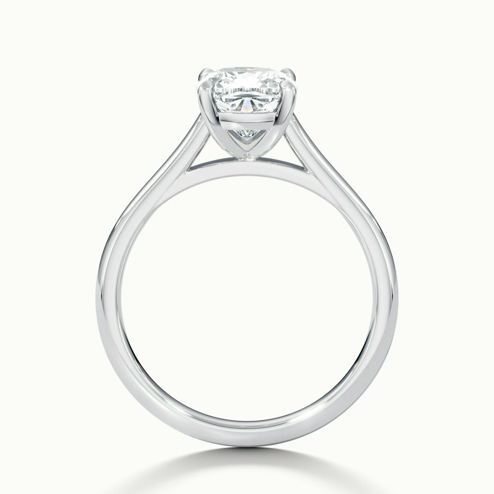 Aisha 4 Carat Cushion Cut Solitaire Moissanite Diamond Ring in 10k White Gold