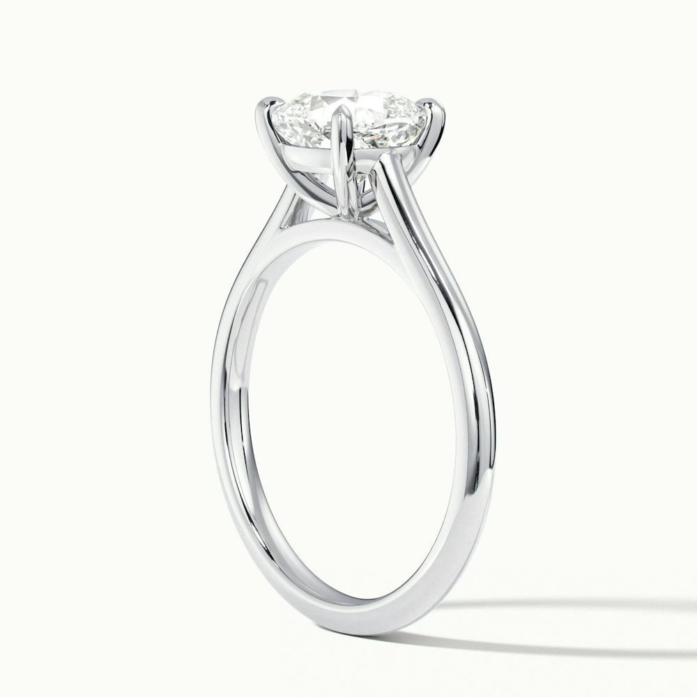Aisha 1 Carat Cushion Cut Solitaire Moissanite Diamond Ring in 10k White Gold