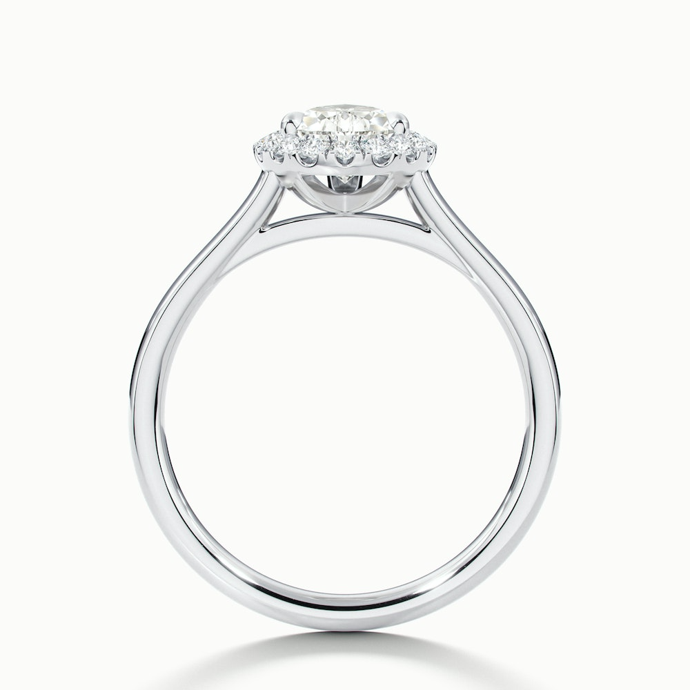 Arya 1 Carat Pear Halo Moissanite Diamond Ring in 10k White Gold