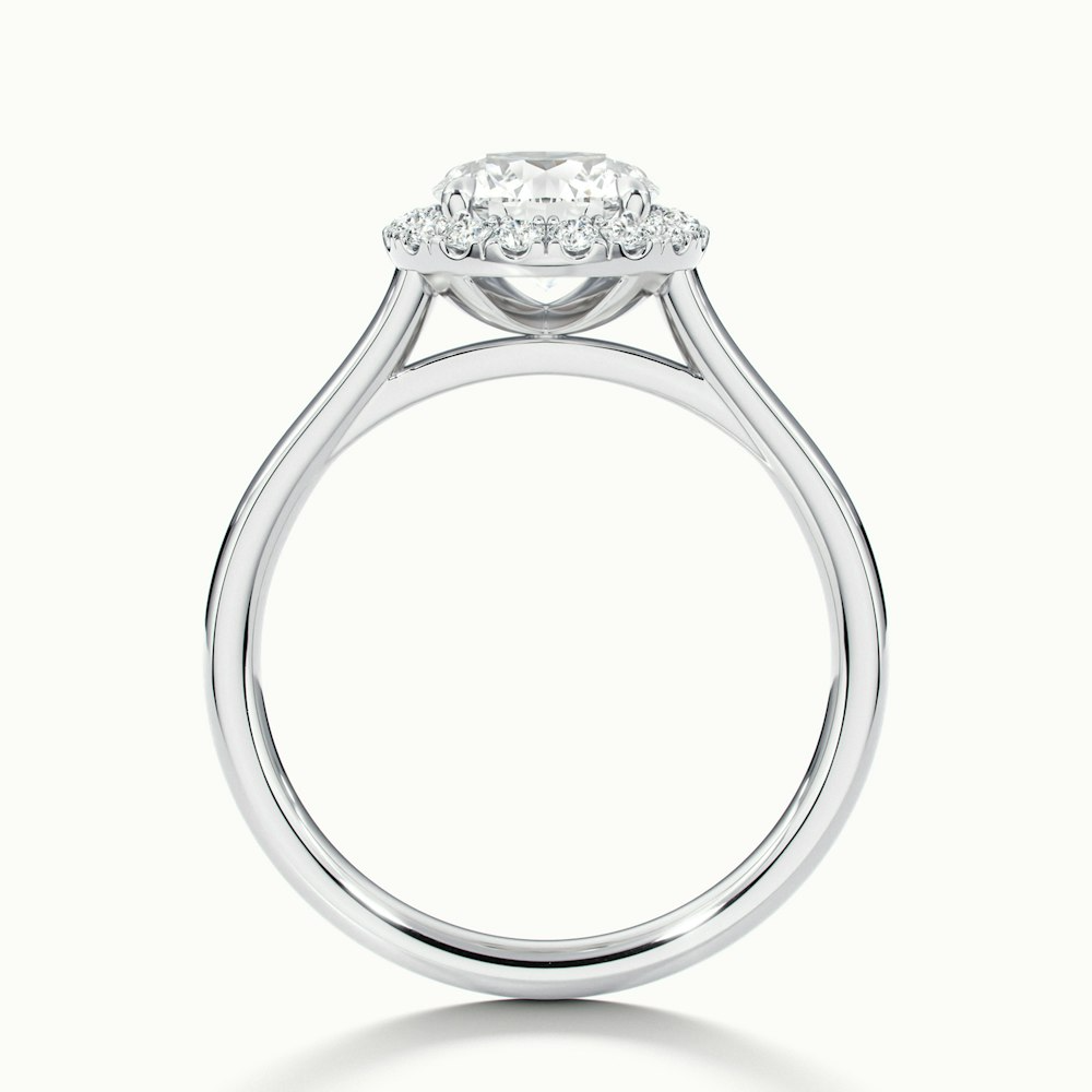 Bela 1 Carat Round Halo Pave Lab Grown Engagement Ring in 14k White Gold