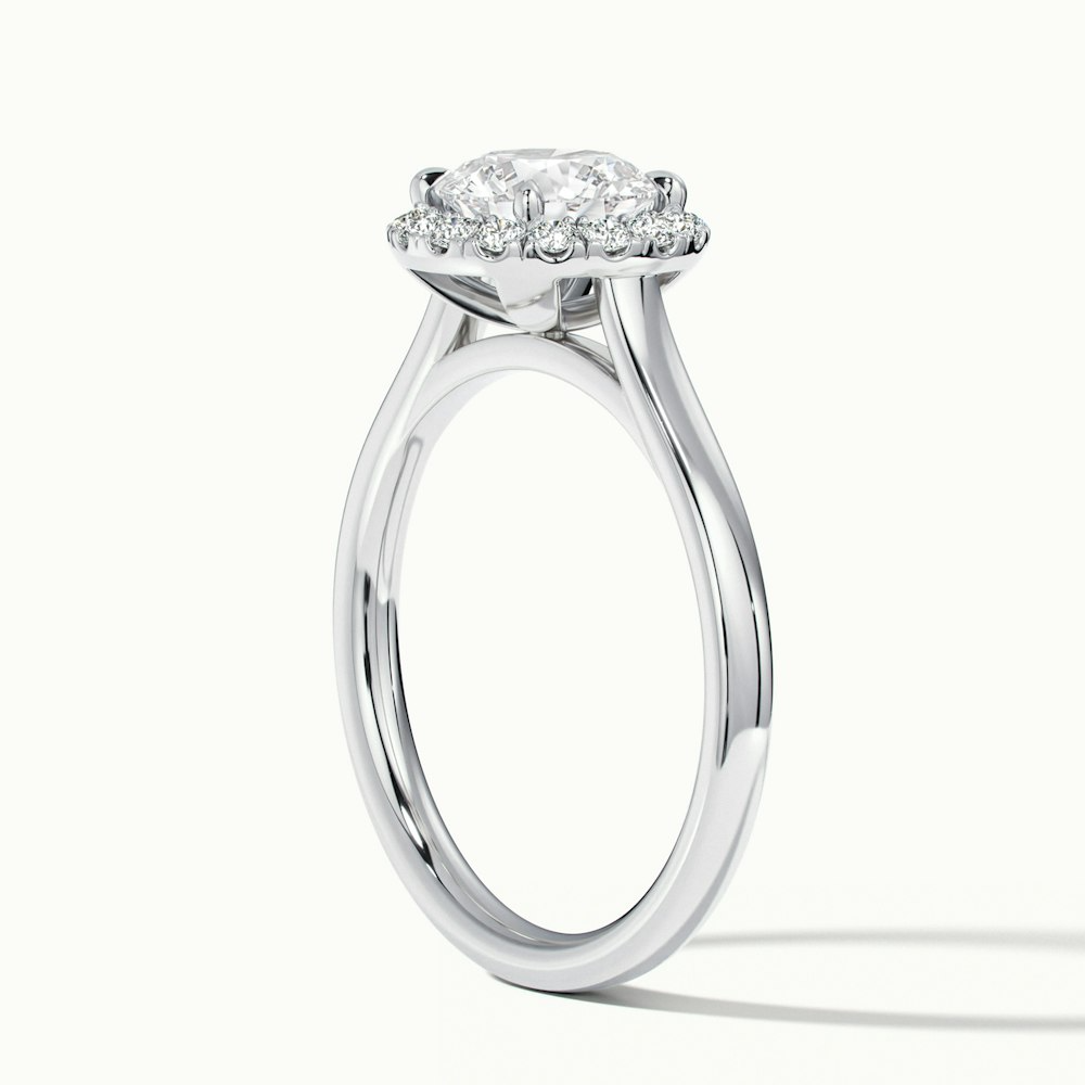 Bela 2 Carat Round Halo Pave Lab Grown Engagement Ring in 10k White Gold