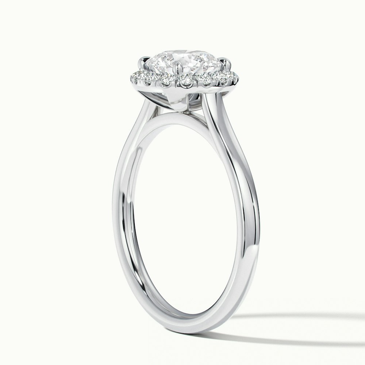 Ember 1 Carat Round Halo Pave Moissanite Diamond Ring in Platinum