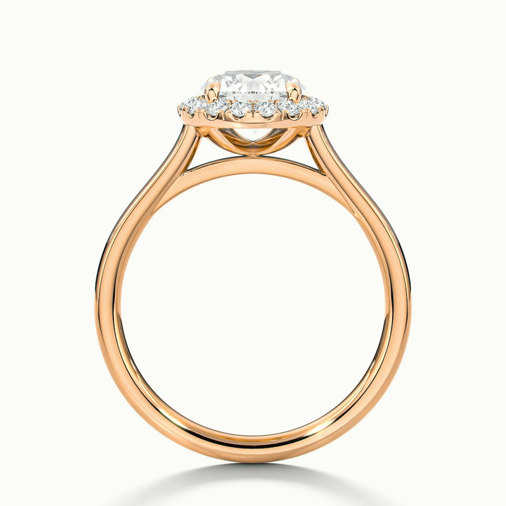 Bela 2 Carat Round Halo Pave Lab Grown Engagement Ring in 10k Rose Gold
