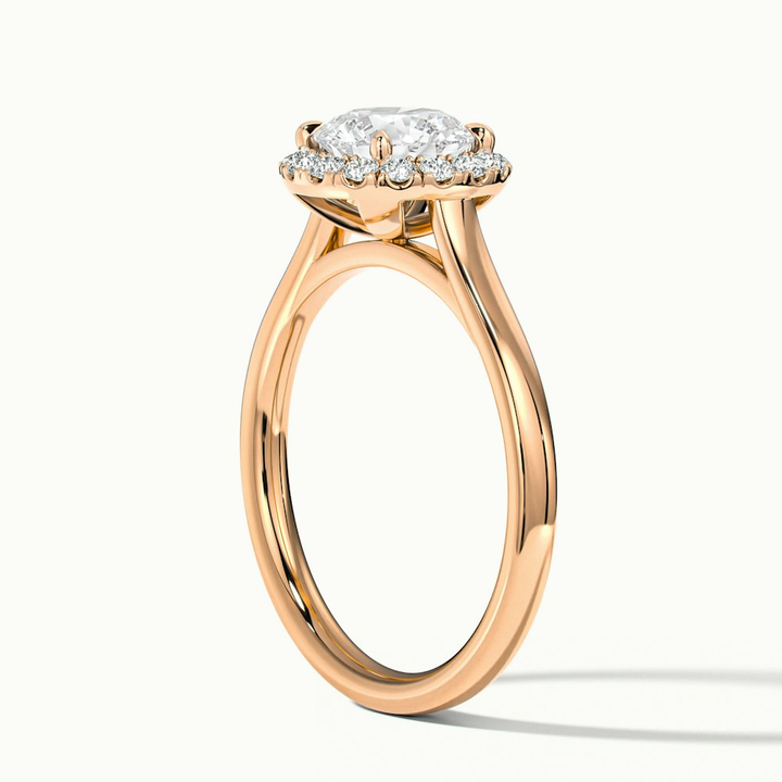 Ember 3 Carat Round Halo Pave Moissanite Diamond Ring in 18k Rose Gold