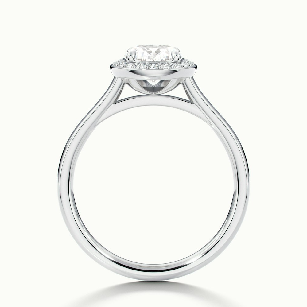 Kyra 1 Carat Oval Cut Halo Moissanite Diamond Ring in 10k White Gold