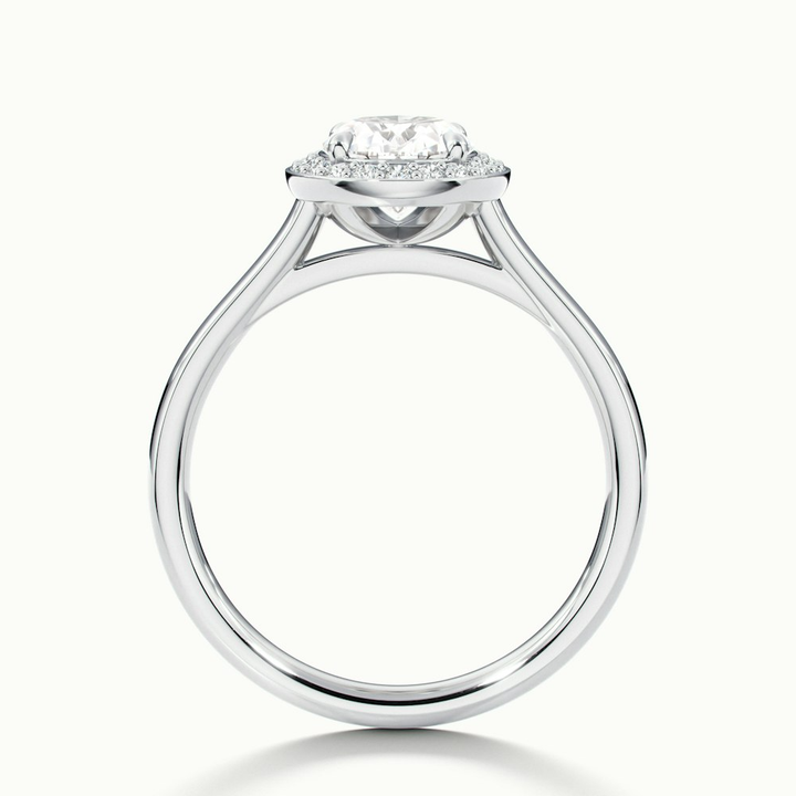 Kyra 1 Carat Oval Cut Halo Moissanite Diamond Ring in 10k White Gold