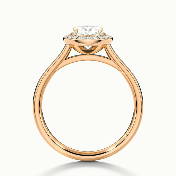 Carol 4 Carat Oval Cut Halo Lab Grown Engagement Ring in 14k Rose Gold