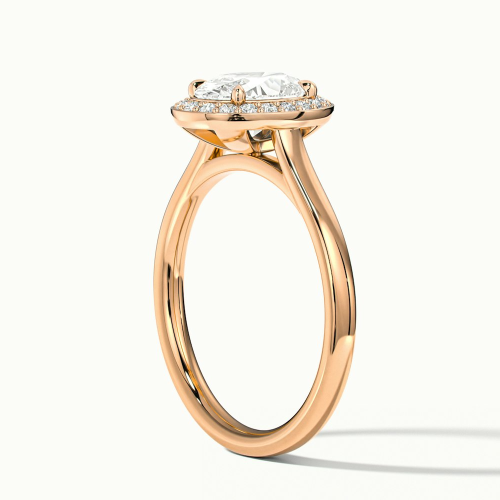 Kyra 1 Carat Oval Cut Halo Moissanite Diamond Ring in 14k Rose Gold