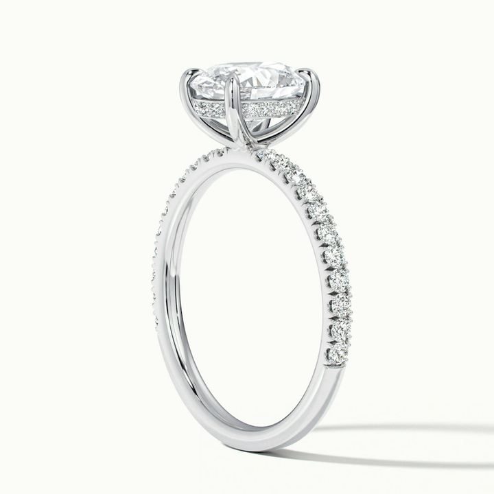 Chase 4 Carat Oval Hidden Halo Lab Grown Engagement Ring in 10k White Gold