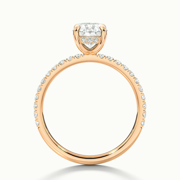 Eliza 2 Carat Oval Hidden Halo Moissanite Diamond Ring in 10k Rose Gold