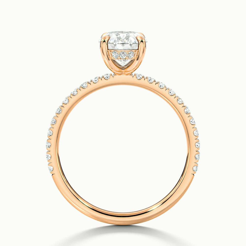 Chase 3.5 Carat Oval Hidden Halo Lab Grown Engagement Ring in 10k Rose Gold