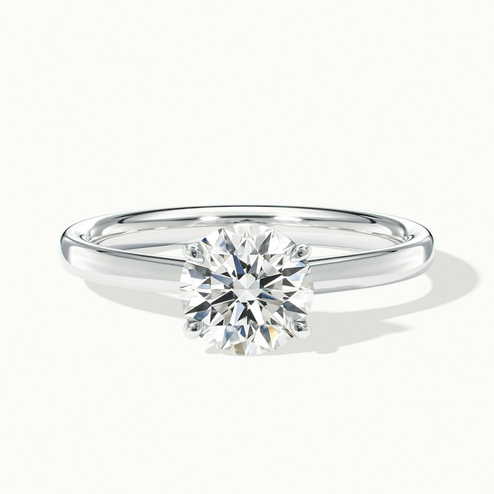 Ada 1 Carat Round Solitaire Lab Grown Engagement Ring in 10k White Gold