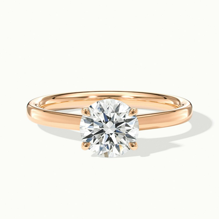 Ada 2 Carat Round Solitaire Lab Grown Engagement Ring in 10k Rose Gold